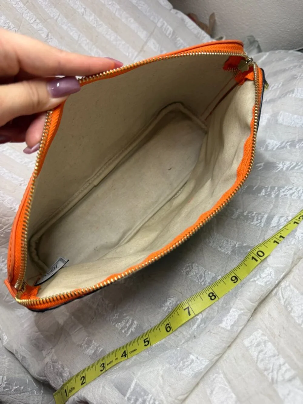 Toss Designs Madagascar Zebra Print Orange Cosmetic Makeup Bag Pouch